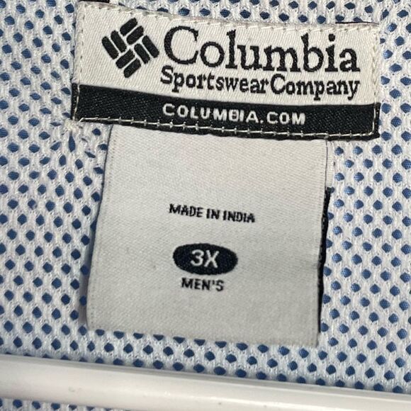 5 for $25🔥Columbia Button Front Blue Short Sleeve Shirt 3X - Picture 3 of 6